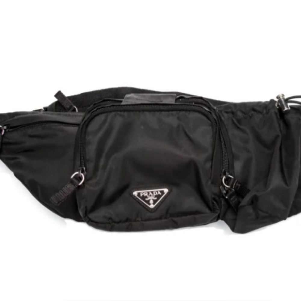 PRADA Tessuto Nylon Belt Black Bum Bag Excellent Condition & Clean Interior